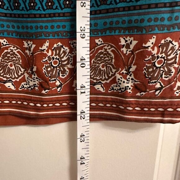 Zara Women's Wide Leg Pull On Pants Size M Floral Green Boho Soft Knit Comfy NWT - Picture 10 of 11